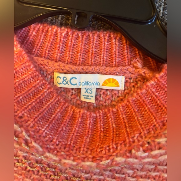 C.C Women's  orange Pink Sweater - Picture 3 of 5